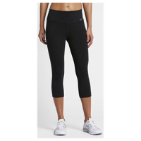 Nike Dri-FIT Cotton Capris - Women's - All Black / Black