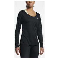 Nike L/S Legend Scoop T-Shirt 2.0 - Women's - All Black / Black