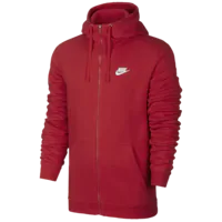 Nike Club Full Zip Fleece Hoodie - Men's - Red / Red