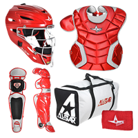 All Star System 7 Intermediate Catcher's Kit - Youth - Red / White