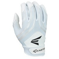 Easton HF3 Hyperskin Fastpitch Batting Gloves - Youth - White / Grey