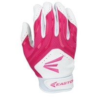 Easton HF3 Hyperskin Fastpitch Batting Gloves - Youth - White / Pink