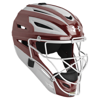 Under Armour Catcher's Pro 2-Tone Head Gear - Maroon / Silver