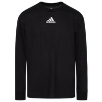 adidas Team Amplifier Long Sleeve T-Shirt - Boys' Grade School - All Black / Black