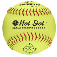 Worth AHD12CY Hot Dot Yellow Softball - Men's - Yellow / Red