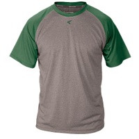 Easton Youth S/S Raglan Performace T-Shirt - Boys' Grade School - Grey / Green