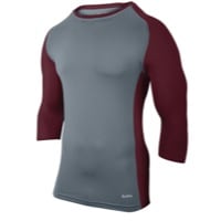 Eastbay Baseball Compression Top - Boys' Grade School - Grey / Maroon