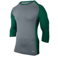 Eastbay Baseball Compression Top - Boys' Grade School - Grey / Dark Green