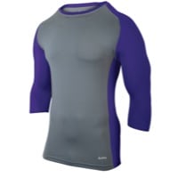 Eastbay Baseball Compression Top - Boys' Grade School - Grey / Purple