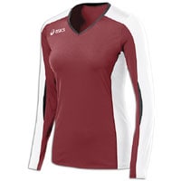 ASICS� Roll Shot Long Sleeve Jersey - Women's - Maroon / White