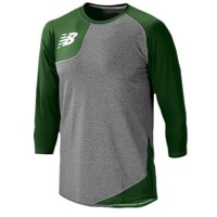 New Balance Asym Right Baseball Shirt - Men's - Grey / Dark Green