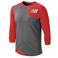 New Balance Asym Left Baseball Shirt - Men's - Red / Grey