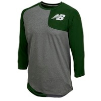 New Balance Asym Left Baseball Shirt - Men's - Grey / Dark Green