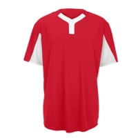 Majestic Team 2 Button Jersey - Boys' Grade School - Red / White