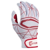 Cutters Lead Off 2.0 Batting Gloves - Men's - White / Red