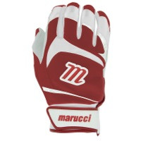 Marucci Signature Batting Gloves - Youth - White / Red