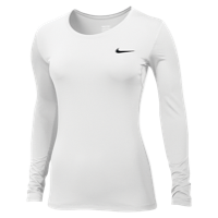 Nike Team Pro Cool Long Sleeve Top - Women's - All White / White