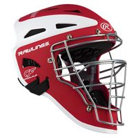 Rawlings Velo Two-Tone Catcher's Helmet - Red / White