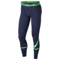 Nike Pro Cool Compression Tights - Men's - Navy / Light Green