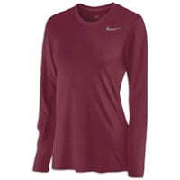 Nike Team Legend Long Sleeve T-Shirt - Women's - Maroon / Maroon