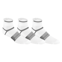 ASICS� Quick Lyte Cushion Quarter 3 Pack Socks - Men's - White / Grey