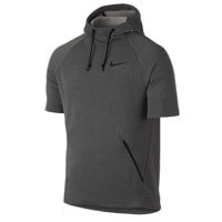 Nike Dri-FIT Hyper Fleece S/S Hoodie - Men's - Grey / Black