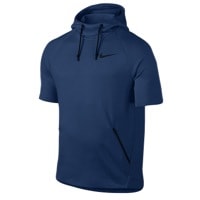 Nike Dri-FIT Hyper Fleece S/S Hoodie - Men's - Navy / Black