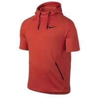 Nike Dri-FIT Hyper Fleece S/S Hoodie - Men's - Orange / Black