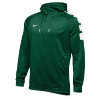 Nike Team Elite Stripe Full Zip Hoodie - Men's - Dark Green / White