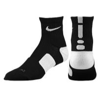 Nike Elite High-Quarter Socks - Men's - White / Black