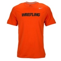 Nike Dri-FIT Short Sleeve Wrestling T-Shirt - Men's - Orange / Black