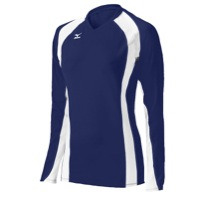 Mizuno Team Techno Volley V Long-Sleeve Jersey - Women's - Navy / White