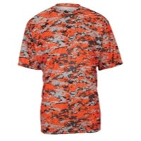 Badger Sportswear Digital Camo T-Shirt - Men's - Orange / Grey