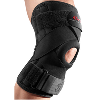 McDavid Knee Support w/ Stays & Cross Straps - All Black / Black