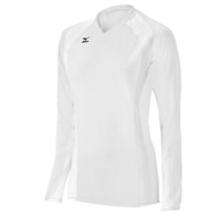 Mizuno Team Techno Volley V Long-Sleeve Jersey - Women's - All White / White