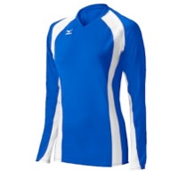 Mizuno Team Techno Volley V Long-Sleeve Jersey - Women's - Blue / White