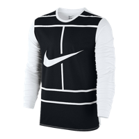 Nike Practice Court Logo L/S T-Shirt - Men's - White / Black