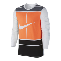 Nike Practice Court Logo L/S T-Shirt - Men's - White / Orange