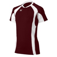 Mizuno Team Techno Volley V S/S Jersey - Women's - Maroon / White