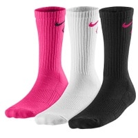 Nike 3 Pack Graphic Cushioned Crew Socks - Boys' Grade School - Pink / White