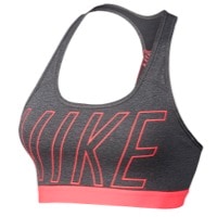 Nike Pro Logo Padded Bra - Women's - Grey / Pink