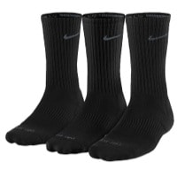 Nike 3PK Dri-FIT 1/2 Cushion Crew Socks - Men's - Black / Grey