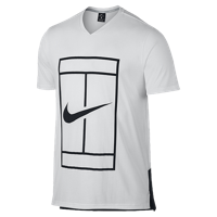 Nike Court Dry Baseline Top - Men's - White / Black