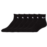 Nike 6 Pack Cotton Quarter Socks - Men's - All Black / Black