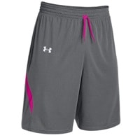 Under Armour Team Clutch Reversible Shorts - Men's - Grey / Pink