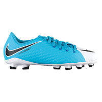 Nike Hypervenom Phinish III FG - Boys' Grade School - White / Light Blue