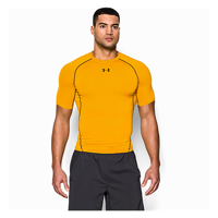 Under Armour HeatGear Armour Compression S/S Shirt - Men's - Gold / Black