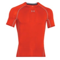 Under Armour HeatGear Armour Compression S/S Shirt - Men's - Orange / Grey