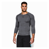 Under Armour HeatGear Armour Comp L/S T-Shirt - Men's - Grey / Black