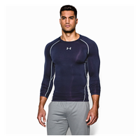 Under Armour HeatGear Armour Comp L/S T-Shirt - Men's - Navy / Grey